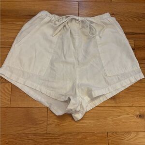 SHEIN White High Waist Shorts with Drawstring
